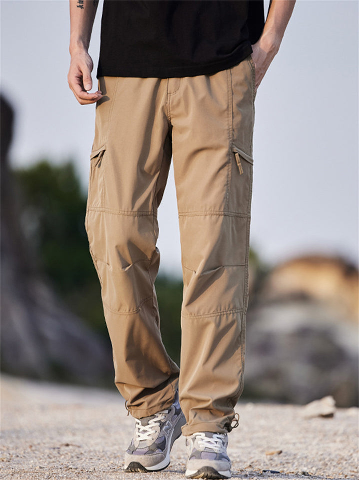 Men's Outdoor Cargo Pants - Loose Fit Multi-Pockets Hiking Travel Trousers