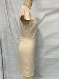 Women's Elegant Trendy Champagne V Neck Short Sleeve Dress
