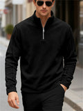 Men's Fleece Half-Zip Long Sleeve Casual Warm Autumn Winter Sweatshirts