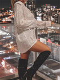 Women's Long Sleeve Lapel Temperament Sequin Blouses