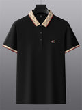 Men's Casual Contrast Trim Short Sleeve Polo Shirts