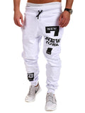 Male Casual Number 7 Printed Letter Sweatpants