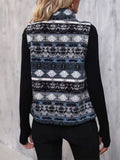 Women's Autumn Ethnic Style Printed Zip Up Cardigan Vest Jackets