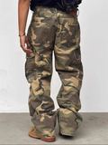 Men's Loose Streetwear‌ Camouflage Ripped Cargo Denim Pants