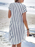Women's Casual Summer Holiday Style Striped Short Sleeve Blouses