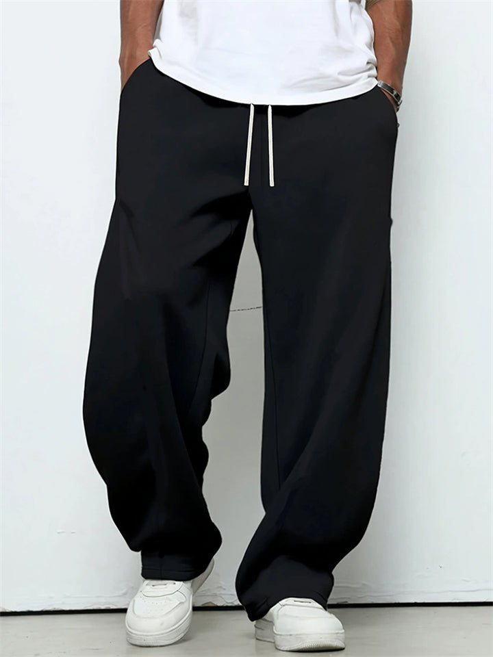 Men's Casual Cozy Autumn Solid Color Wide Leg Sweatpants