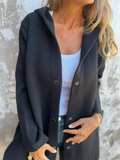 ‌Women's Autumn Simple Button Up Hooded Jackets with Pockets