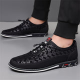 Men's Faux Leather Casual Lace Up Slip-ons Flats Shoes