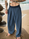 Men's Trendy Comfy Contrast Color Elastic Waist Straight Trousers