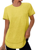Women's Simple Summer Solid Color Pullover Round Neck Short Sleeve T-shirt