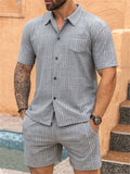Men's Summer Jacquard Short Sleeved Set for Men
