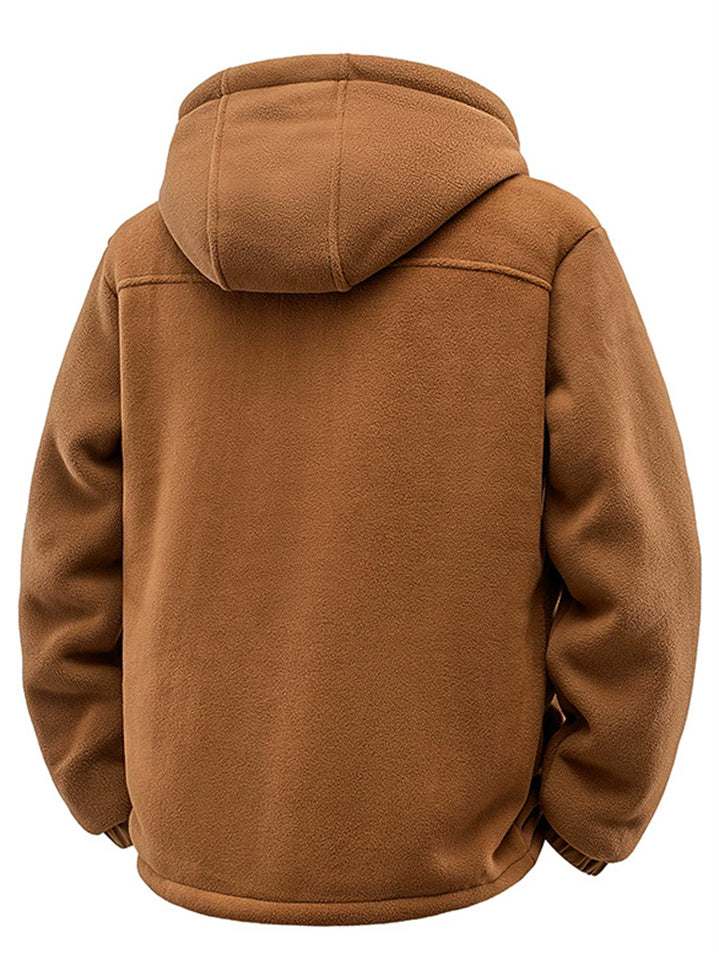 Men's Winter Fleece Lined Hoodie Warm Coats with Zipper Pockets
