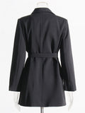 Women's Fashion Notched Collar Long Sleeve Blazer Coat