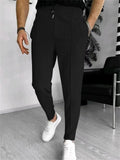 Men's Casual Solid Color Drawstring Waffle Pants