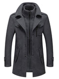 Men's Classic Warm Wool Blend Trench Coat