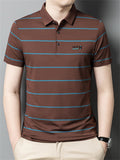 Men's Summer Stripe Lapel Short Sleeve Shirts