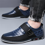 Men's Faux Leather Hook and Loop Fastener Flats Shoes