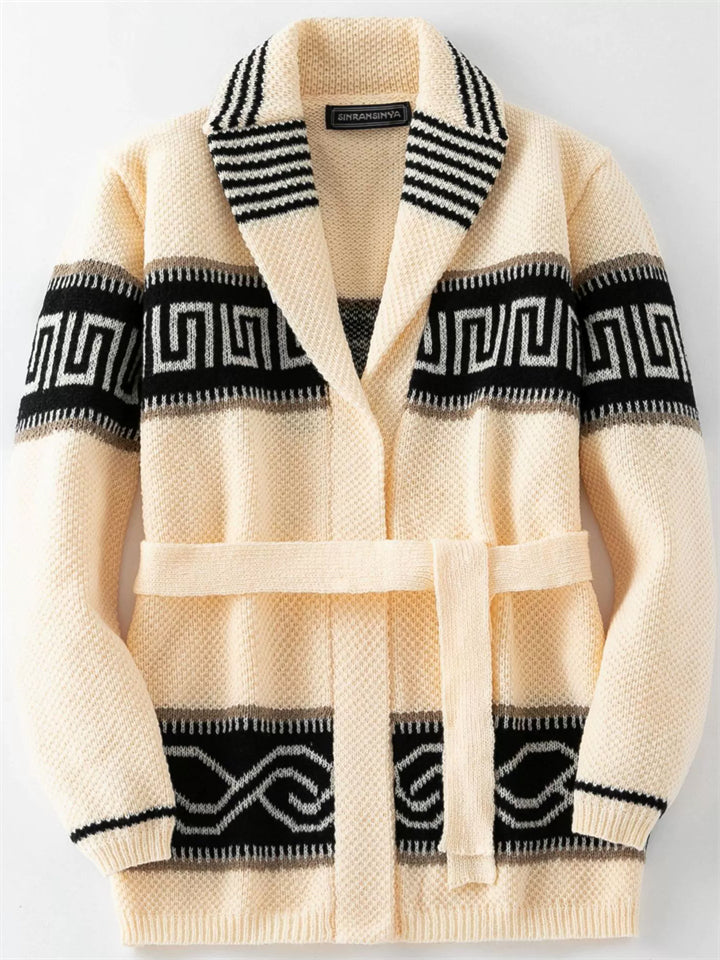 Men's Autumn Geometry Jacquard Long Sleeve Cardigan Sweaters