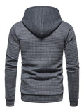 ‌Men's Fashion Grid Pattern Casual Hoodie Tops