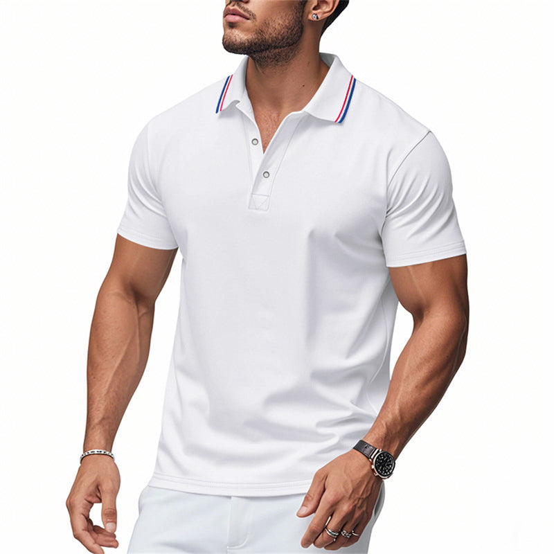 Men's Casual Solid Color Mesh Quick-drying Polo Shirts