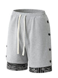 Retro Men's Casual Contrast Color Drawstring Shorts