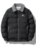 Men's Winter Fleece Lined Thickened Corduroy Workwear Retro Parka Coats