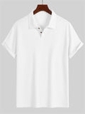 Men's Summer Casual Ribbed Knit Short Sleeve Polo Shirts