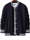 Casual Men's Jacquard Stand Collar Baseball Jackets