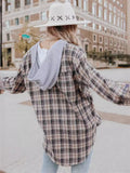 Women's Holiday Leisure Oversized Plaid Hooded Shirt