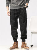 Male Thin Relaxed Fit Ankle-tied Cargo Pants