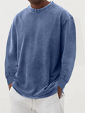 Men's Retro Loose Fit Round Neck Long Sleeve Sweatshirts