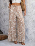 Women's Boho Holiday Style Printed Drawstring Wide Leg Pants