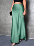 Women's Summer Elegant Casual Satin High-Waist Maxi Skirts