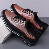 Men's Trendy Casual Striped Lace Up Slip-ons Flats Shoes