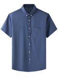 Men's Plus Size Short Sleeved Button Up Shirt