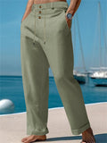 Men's Casual Solid Color High Rise Drawstring Pants