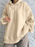 Female Plus Size Casual Plush Drawstring Hoodie