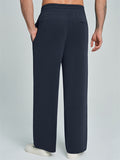 Men Comfy Wide Leg Drawstring Elastic Waist Loose Fit Pants