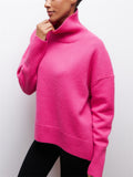 Women's Vogue Pure Color High Neck Cozy Pullover Sweater