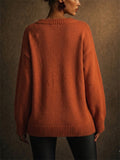 Women Stylish Wrap V Neck Cable Knit Pullover Sweaters