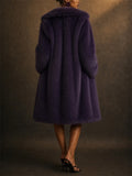 Women's Trendy Winter Mid-Length Faux Fur Fluffy Cardigan Coats