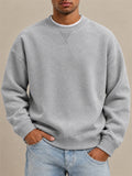 Men Oversized Crewneck Sweatshirt Vintage Wash Pullover Casual Top
