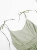 Beach Casual Pure Cotton Backless Strappy Dress for Women