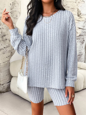 Women's Solid Color Knitted Sweater Sets