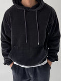 Men's Casual Vintage Corduroy Pullover Kangaroo Pocket Hoodie