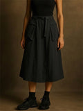 Womens Utility Cargo Midi Skort High Waist Hiking Skirt