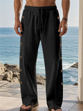 Men's Comfy Linen Casual Loose Fit Drawstring Beach Trousers