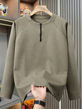 Men's Classic Plus Size Loose Fit Long Sleeve Half-Zip Sweatshirts