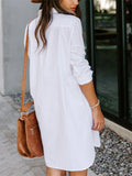 Women's Casual Elegant Solid Color Lapel Long Blouse