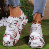 Lady Trendy Outdoor Casual Graffiti Lace-up Sneakers